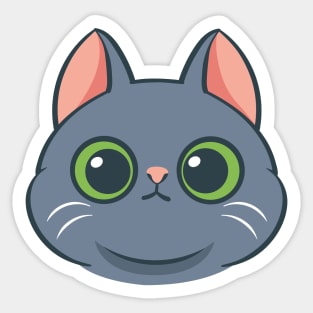 Cartoon cute cat face Sticker